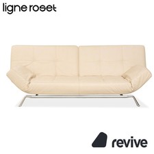 Ligne Roset Smala Pelle Crema-Beige Cucina Vegana Pelle Manuelle Funzione Divano