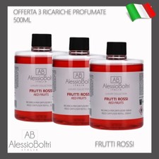 3 RICARICHE PROFUMO AMBIENTE CASA PER DIFFUSORI BASTONCINI 500ML FRUTTI ROSSI