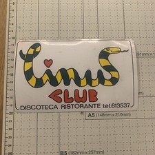 Adesivo Sticker Discoteca LINUS CLUB VIAREGGIO 17x10 Ristorante Versilia Anni 80