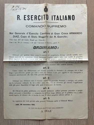 Manifesto regio esercito - manifesto, diaz