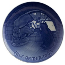 ROYAL COPENHAGEN BING&GRONDAHL PIATTO DI NATALE 1963 ORIGINALE PORCELLANA PRIMA 