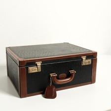 Grande valigetta da ufficio vintage rigida chiusura combinazione pelle