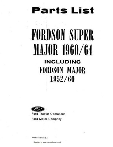 Manuale ricambi fordson - manuale, major