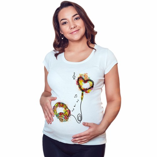 Maglia premaman grafica neutra