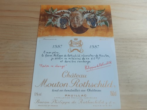 étiquette vin chateau mouton - étiquette,