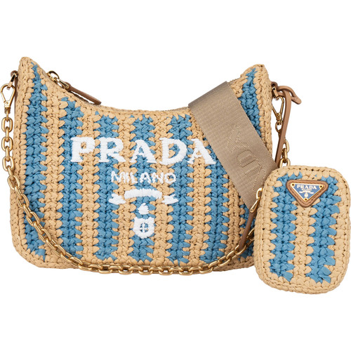 Borsa prada tricolore rafia - prada,