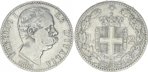 Lire 1885 italia regno - 2,