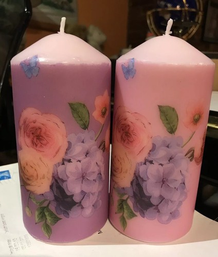 Candele colonna rosa lilla - rosa,