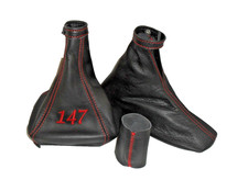 Cuffie leva cambio e freno a mano + rivestimento pomello per Alfa Romeo 147