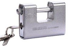 LUCCHETTO CATENACCIO CORAZZATO ANTISCASSO PER CANCELLO SERRANDA 3 CHIAVI 