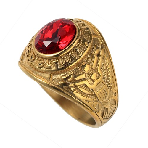 Anello vintage rosso zirconi