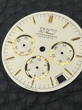 Cadran de montre chronographe Zénith el primero blanc/or 29.5mm NAD sans pieds