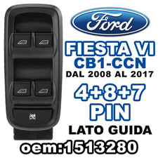 Pulsantiera Lato Guida Interruttori Vetri Alzacristalli per FORD FIESTA VI 19PIN