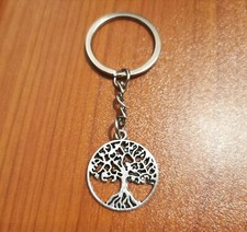 PORTACHIAVI CIONDOLO ALBERO DELLA VITA ARGENTO PORTAFORTUNA BOMBONIERA UNISEX
