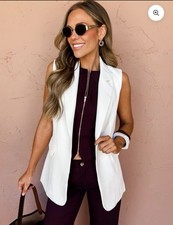 ZARA Gilet donna lungo bianco