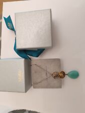 Elegante Collana Mikò Gioielli con Pendente Verde Acqua e Spirali Dorate – Italy