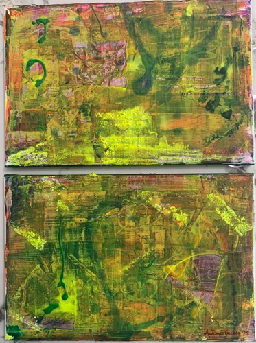 Quadro astratto acrilico - , su