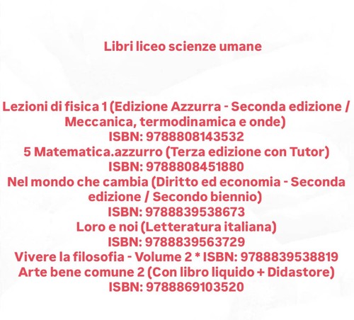 Libri liceo scienze - libri,