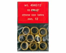 Oblo' ottone 12 mm con vetro
