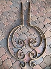 Coppia antichi possenti reggi mensola in ferro battuto bracci sporgenti