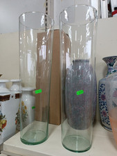 Coppia Di Vasi Alti In Vetro