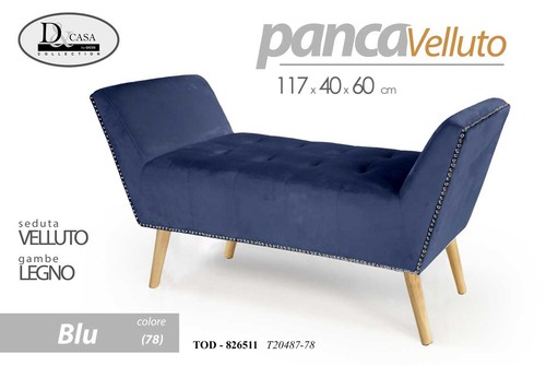 Panca velluto blu - velluto,
