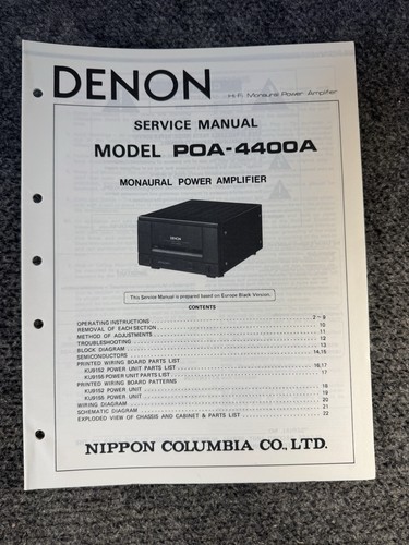 Denon poa 4400a - poa-4400a, amplificatore