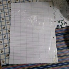 40 Fogli Ricambi x Quaderno Anelli Righe A x 1a 2a Elementare 21x29,5 90gr Rinf.