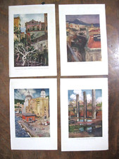 N.4 print antica stampa NAPOLI  POZZUOLI  by MAURICE GREIFFENAGHEN 1901