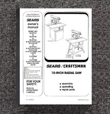 Istruzioni Operatori Manutenzione Proprietari Manuale Artigiano 10" Seghetto Radiale 113.197111