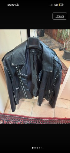 Leather biker jacket chiodo - /,