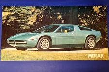 Brochure Auto Epoca MASERATI MERAK Bilingue Ottime Condizioni  32,5 x 17 cm
