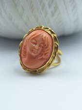 Anello cameo vero corallo - cameo,