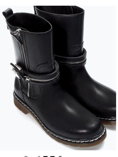 Zara leather bootie with - , sole