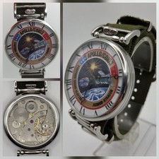Orologio Vintage Sovietico Molnija Meccanico Apollo Soyuz Astronauti Polso Tasca Funzionante