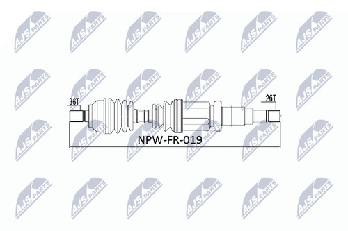 Albero motore nty npw 019 - nty, npw-fr-019