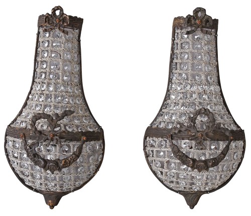 Coppia applique fiori - , in