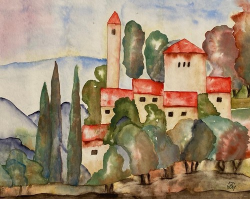 Villaggio toscana disegno - in,