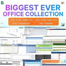 Pacchetto Modelli Ufficio | 5000+ Diapositive PowerPoint, 1000+ Modelli Excel e Word