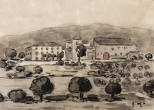 Paesaggio, disegno ad