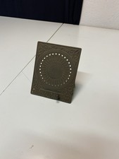 Calendario perpetuo da tavolo metallo bronzato sole vintage 13x11x7 cm