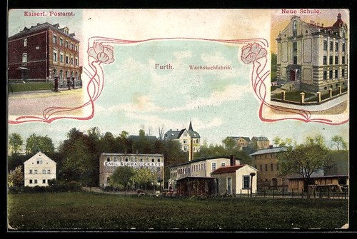 Cartolina furth fabbrica - furth,,