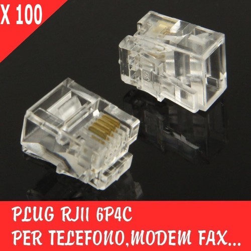 100x plug rj11 6p4c per - plug,
