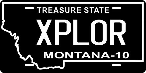 Montana bianco nero targa - montana,