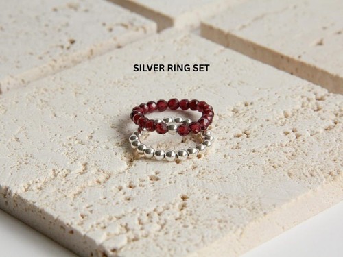 Set anelli argento - set, in