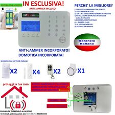 KIT ALLARME ANTIFURTO CASA SENZA FILI WIRELESS COMBINATORE GSM APP ANTI JAMMER