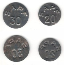 2 GETTONI TRASPORTO SAPF 20 E 30 - TRANSPORT TOKEN ITALY