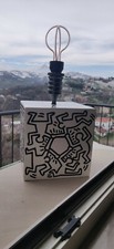Lampada, abaut-jour artigianale piastrelle leg touch keith haring
