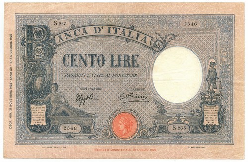 100 lire barbetti grande - 100,