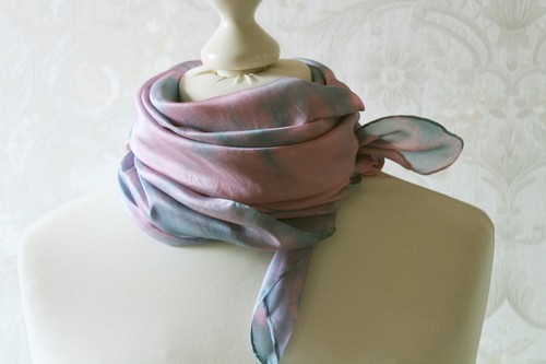 Foulard seta fantasia rosa